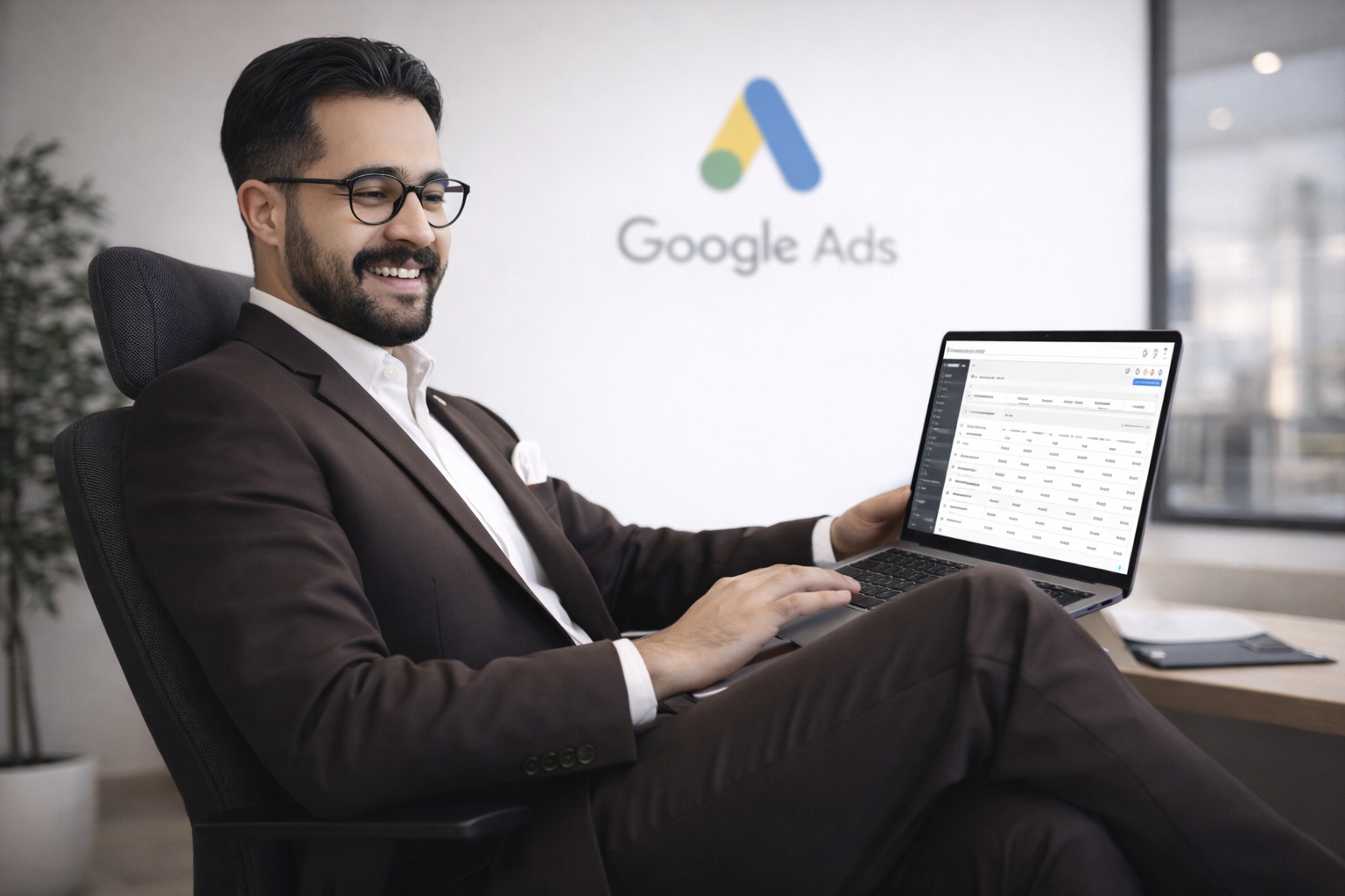 Mohamed Acharki reviewing Google Ads dashboard